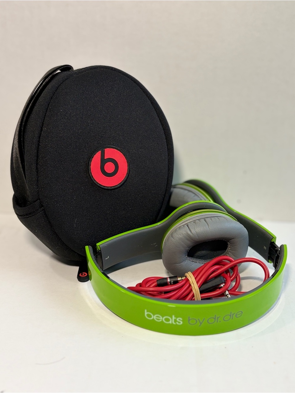 Beats by Dr. Dre Solo Headphones - Lime Green with Red Cable